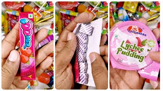 ASMR Yummy Boomer Bubble Gum and Lychee Jelly 😋👌😛♥️ #asmr
