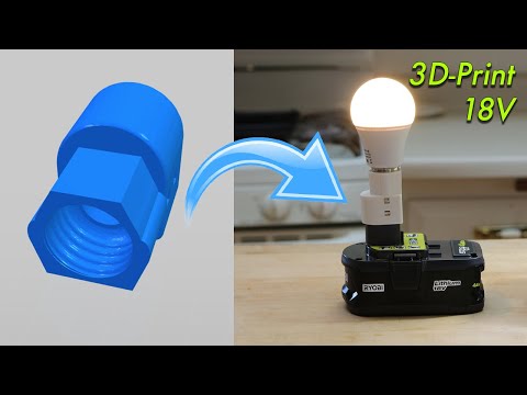 Design & Make a 3D-Printed Ryobi 18V Light