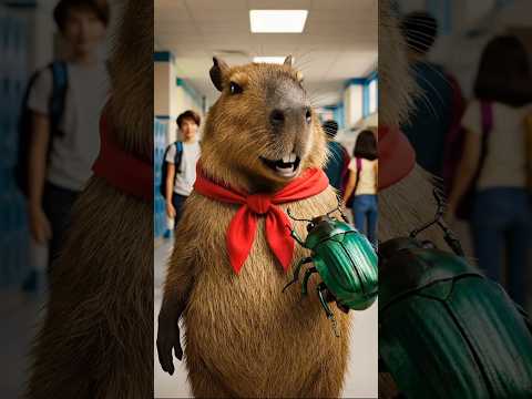 kapybara đưa bọ hung với tý