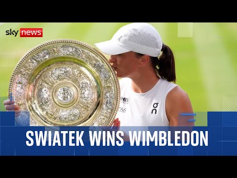 YouTube video thumbnail: Iga Swiatek Wins Wimbledon in Most one-Sided Final in a Century