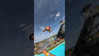 Epic Waterslide Stunt POV 🎬 Osama Ali #Shorts #POV