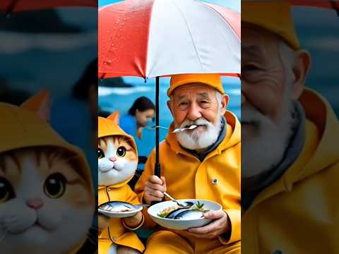 Brown Cat In The Sea #shorts #TheQuietCartoon #cat #catlovers #Cartoon #pinkfong #mrbeast #catsworld