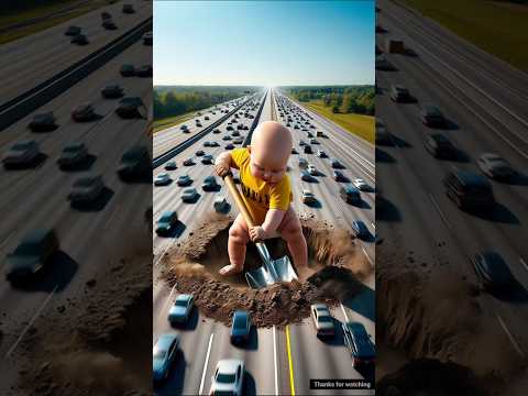 A child built a mud house on the road, which was destroyed by a girl 😰 #story #cutebaby #shorts