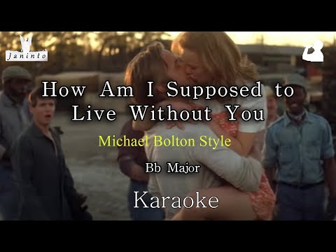 How Am I Supposed to Live Without You-Michael Bolton Style, Karaoke  (Bb Major, Original Key)