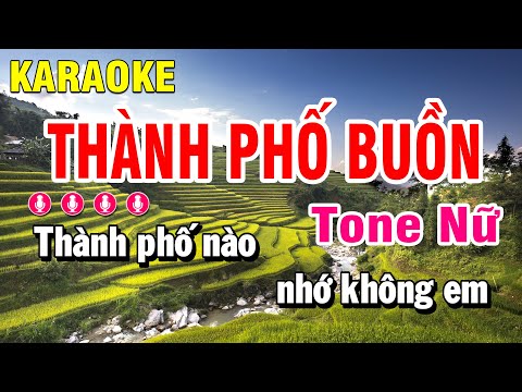 Karaoke Thành Phố Buồn Nhạc Sống Tone Nữ | Huỳnh Anh