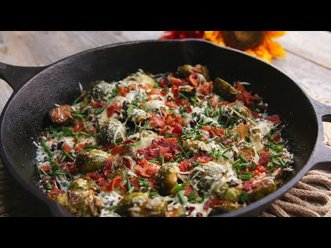 Garlic Parmesan Bacon Brussels Sprouts