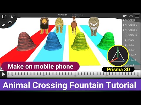 Animal crossing fountain animation tutorial on mobile 2023 | make water fountain in prisma 3d