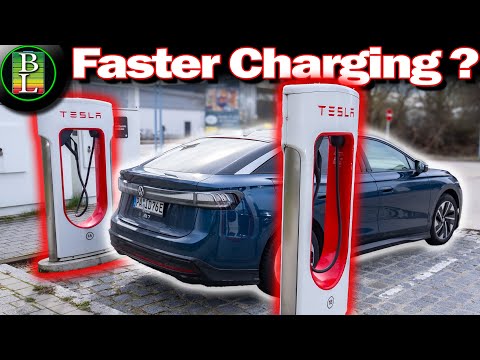 Charging a VW Id.7 at a Tesla Supercharger