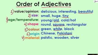 Order of Adjectives (explanation with examples)