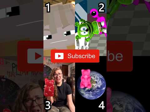 Want a Gummy Bear? | Minecraft VS. Among US VS. Original VS. LittleBigPlanet
