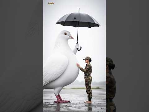 Indian Army Lady Rescues Pigeon in Desert 😰 #ai #pigeon #indianarmy