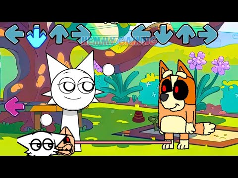 FNF Sprunki All Phases vs Bluey Spooky Full Episodes Sings Bluey Can Can | Incredibox Sprunki