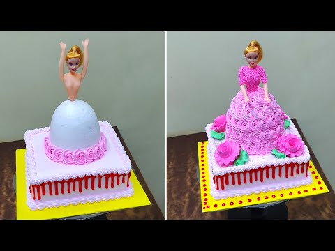 Square Barbie Doll Cake | Girl Birthday Doll Cake | New Doll Cake Decorating | New Doll Cake