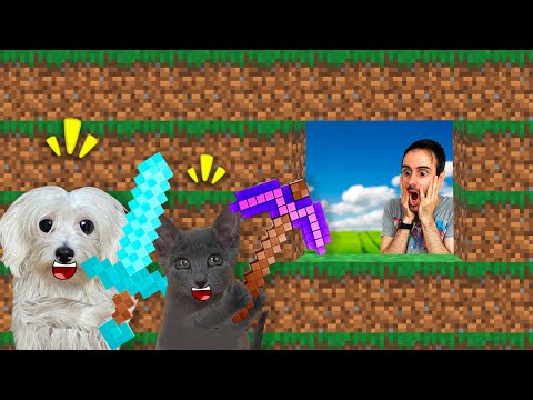 ESCAPANDO DE 100 CAPAS INDESTRUCTIBLES DE MINECRAFT PERO CON GATO VS PERRO !!