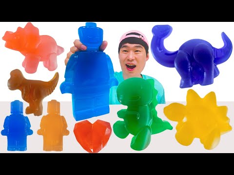직접만든 공룡젤리 먹방 Self-made jelly mukbang 공룡젤리 컵젤리 대왕젤리 Dinosaur jelly 재미있는영상 JJAEMI