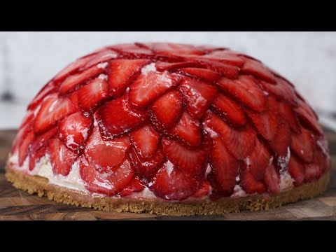 No-Bake Strawberry Cheesecake Dome
