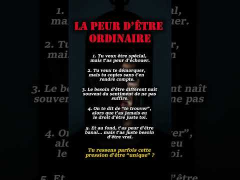 Pourquoi tu veux absolument être “différent” ?