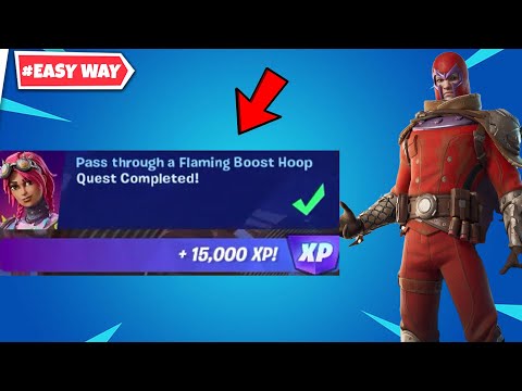 How to EASILY Pass through a Flaming Boost Hoop Fortnite| #UsecodeHNP7 | HUNT N PLAY