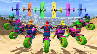 Rainbow Spiderman vs Longest Ramp in GTA 5 - Jumping from Highest in GTA 5 #1