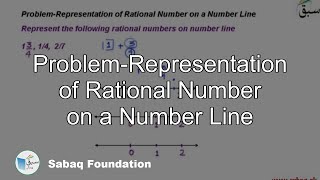 Problem-Representation of Rational Number on a Number Line