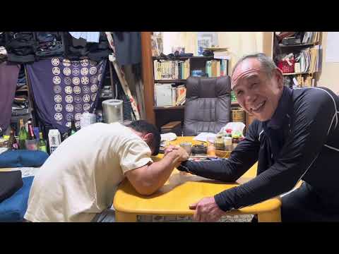 BBQ後に腕相撲