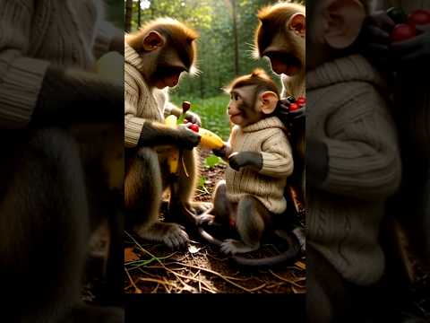 “मेहनती बेबी बंदर की प्रेरणादायक कहानी | Family Love & Hard Work” #shorts