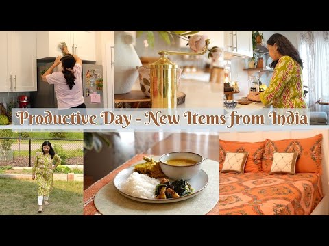 Productive Day in My Life – Veg Lunch Thali (Simple & Soulful) + New Indian Home Finds