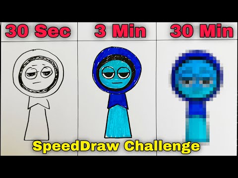 Drawing INCREDIBOX SPRUNKI ( JEVIN ) in 30 Sec, 3 Min and 30 Min.