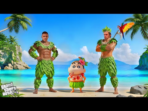 Franklin & Shinchan Trapped on a Secret Island in GTA 5!