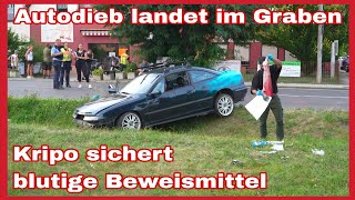 ❌️AUTODIEB selbst gestellt🆘️Dann wird MESSER gezückt‼️Unfall in Leipzig-Portitz endet blutig🚑