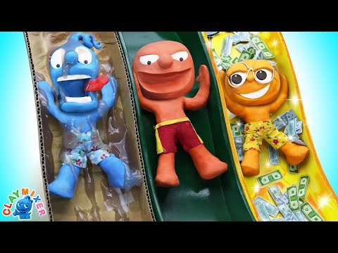 Clay Race: From Cold Bath to Glory and Cash Splash | Cartoon Animation