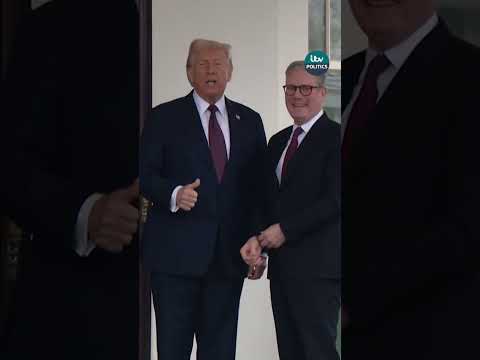 Donald Trump greets UK PM Keir Starmer at White House | ITV News