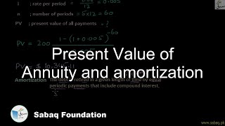 Present Value of Annuity and amortization
