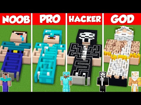 Skin Statue Maze Build Battle Challenge - Noob vs Pro vs Hacker vs God - Minecraft Animation