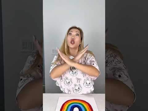 She made a rainbow using a sponge 🤩🥰 LeoNata family #shorts