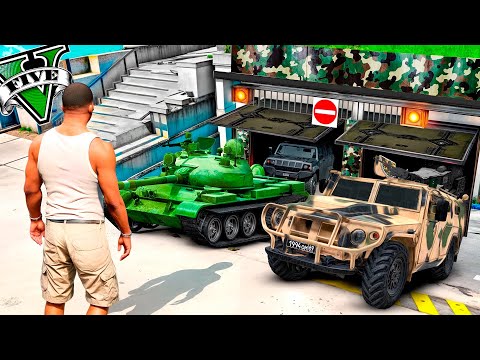 Me INFILTRÉ en el GARAJE SECRETO del EJERCITO en GTA 5