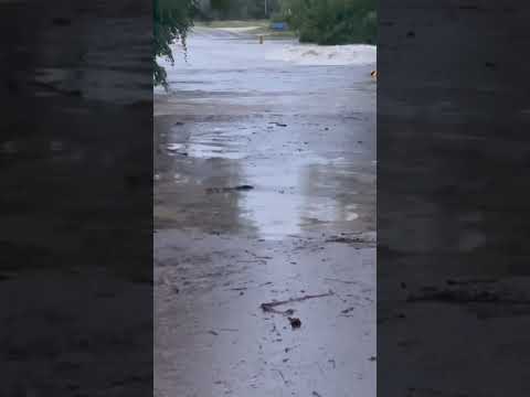 Floodwaters Flow Down Roads in Southwest Texas