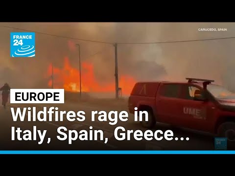 YouTube video thumbnail: Italy, Spain, Greece, France... Wildfires Break out Across Southern Europe