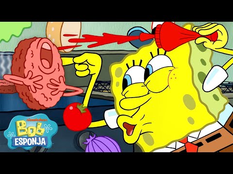 Bob Esponja | Espera, Deixa o Bob Esponja Cozinhar 🔥 | Compilação de 60 Minutos | Português