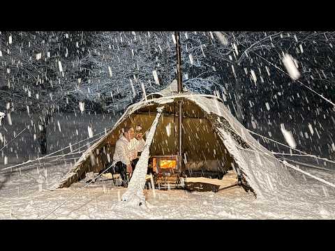 -8℃災害級の大雪警報ソロキャンプが過酷すぎた