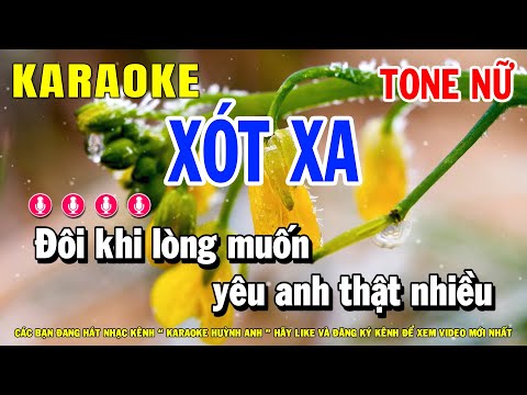 Karaoke Xót Xa Nhạc Sống Tone Nữ | Huỳnh Anh