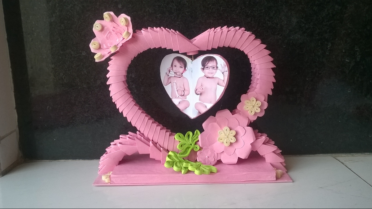 3d origami showpiece how to make photo frame using paper