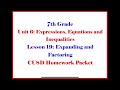 Factoring and Expanding Expressions