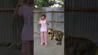 Advika or mummy kyon shock ho gaye 🦖😂 #shorts