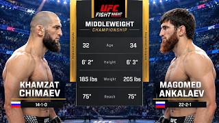 Khamzat Chimaev vs Magomed Ankalaev Full Fight - UFC 6 Fight Night