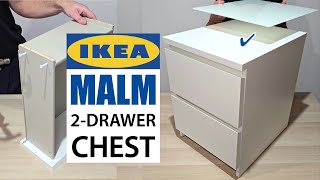 IKEA MALM 2 Drawer Chest Assembly with Glass Top