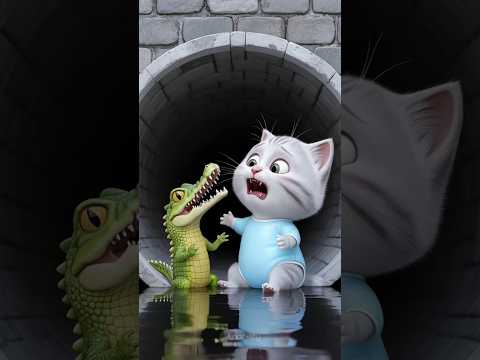 القطة الصغيرة وقعة في الحفرة #shorts #shortvideo #like #subscribe #cat ##cartoon