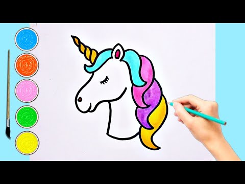 Menggambar Kuda Unicorn || Menggambar dan mewarnai Unicorn dengan mudah