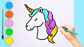 Menggambar Kuda Unicorn || Menggambar dan mewarnai Unicorn dengan mudah