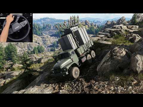 Transporting a massive transformer through dangerous mountain trails - RoadCraft gameplay
